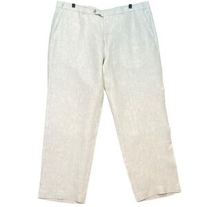 Patrick James Linen Trousers West Coast Classic Beige Relaxed Pants Size 40‎